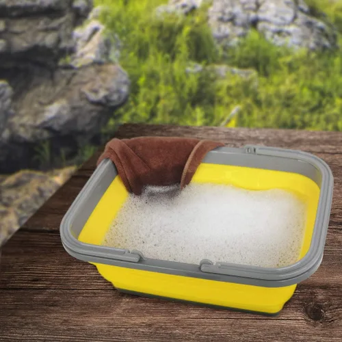 Miniatura 4 de Tiawudi Paquete de 2 fregaderos plegables con 2.25 galones cada lavabo para lavar platos, acampar, senderismo y hogar