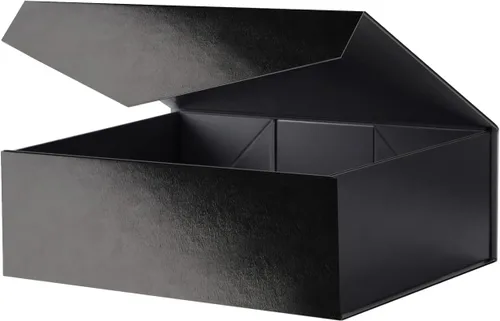 Miniatura 30 de Caja de regalo negra con ventana, caja de regalo magnética transparente para regalo, caja de propuesta de padrino de boda (10.5 x 7.5 x 3 pulgadas)