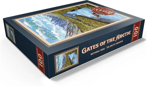 Miniatura 3 de MyPuzzle Gates of The Arctic National Park - The Arctic Whisper, póster de viaje vintage, rompecabezas de 100 piezas para adultos