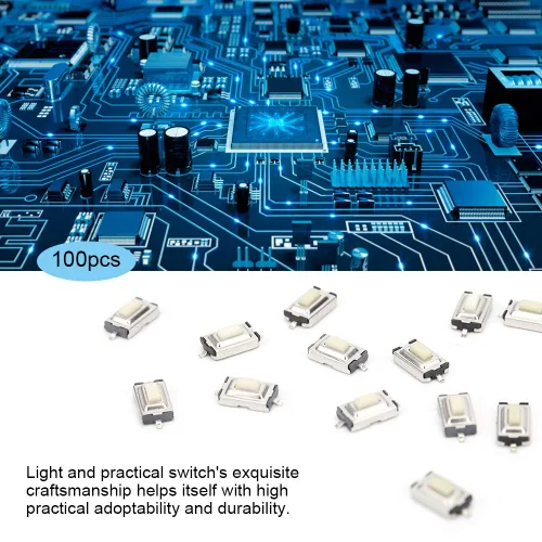Miniatura 2 de Interruptor de botón táctil momentáneo, 100 interruptores de botón táctil de 0.118 x 0.236 x 0.098 in de alta sensibilidad de respuesta rápida Micro