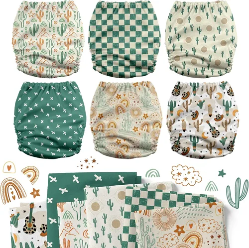Miniatura 2 de Mama Koala Pañales de tela 3.0 para bebé con 6 insertos, con 2 paquetes reutilizables para colgar en seco y húmedo