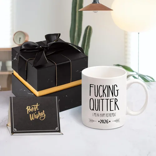 Miniatura 7 de Divertido regalo de jubilación para hombre, taza con frase “Quitter I Mean Happy Retirement”, regalo de jubilación para papá, taza de regalo