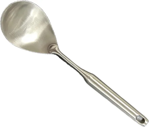 Cuchara de arroz, cuchara de acero inoxidable, espátula para servir, cucharón, utensilio de cocina para restaurante y hogar, mango a prueba de