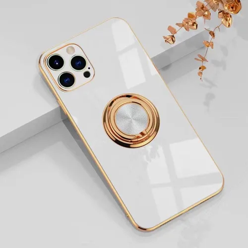 Miniatura 83 de Compatible con iPhone 11 Kickstand, anillo de rotación de 360 grados integrado con borde de oro rosa brillante que funciona con soporte magnético