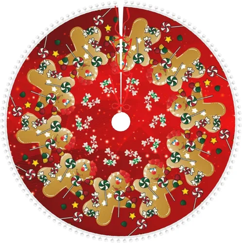 Miniatura 34 de A Brood of Chickens - Falda de árbol de Navidad de 30 pulgadas con borde de cuadros búfalo rojos y negros, decoración para Feliz Navidad, casa