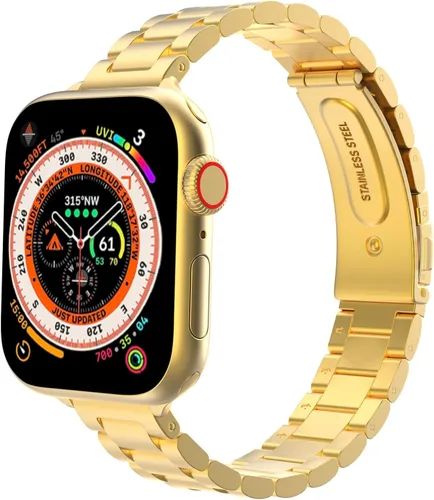 Miniatura 19 de MoKo Banda delgada compatible con Apple Watch Band Ultra3/2/1 49mm/Series 11/10/9/8/7/6/5/4/3/2/1/SE3/SE2/SE 46/45/44/42/41/40/38mm, correa de metal