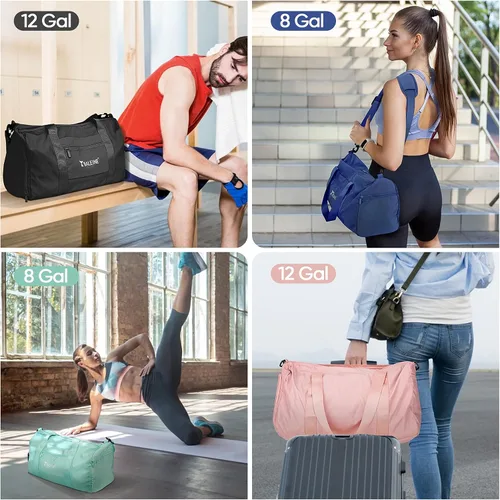 Miniatura 7 de BALEINE bolso de gimnasio para mujeres y hombres, pequeño bolso de lona impermeable y ligero para deportes, gimnasios y escapadas de fin de semana