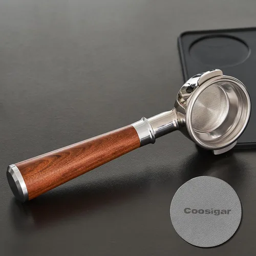 Miniatura 8 de Portafiltro sin fondo de 2.126 in con pantalla de disco Se adapta a máquinas Breville de 2.126 in Portafiltro de acero inoxidable y mango