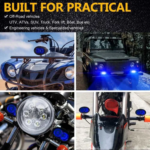 Miniatura 5 de Luces de carretilla elevadora azul, luz de seguridad para carretilla elevadora 12V-80V, luces de emergencia de advertencia para focos de carretilla