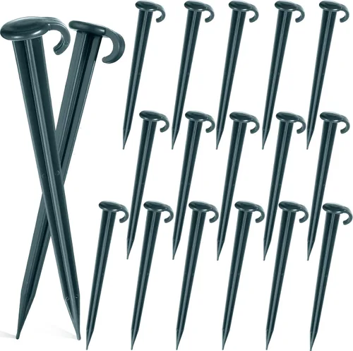 Vicenpal 18 Piezas Estacas de Plástico de 7 Pulgadas para Jardín para Inflables de Servicio Pesado Estacas de Plástico para Jardín para Tienda de