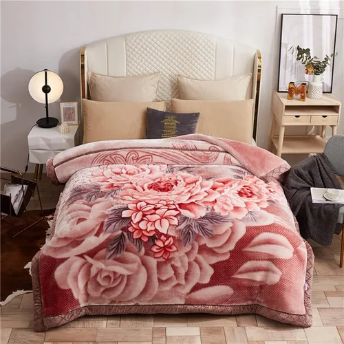 Miniatura 14 de LGYKUMEG Manta de forro polar pesada y cálida, tamaño Queen de 79 x 91 pulgadas, manta de visón coreano súper suave y cálida, manta reversible