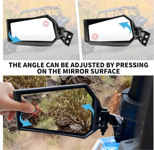 Miniatura 3 de Espejos laterales retrovisores para Polaris RZR XP 1000, espejos retrovisores laterales transparentes plegables ajustables para accesorios Polaris