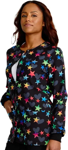 Miniatura 4 de Cherokee Impresiones Mujeres Calentamiento Scrubs Chaqueta Snap Front CK321