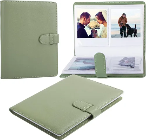 Miniatura 10 de Álbum de fotos pequeño para cámara instantánea Instax WIDE 400/WIDE EVO, 28 bolsillos, álbum de fotos de cuero retro para Instax Wide 300/200/Pola
