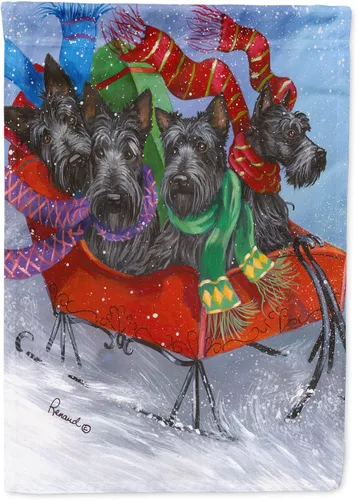 Miniatura 96 de Caroline's Treasures PPP3097CHF - Pijama de Navidad con diseño de bulldog francés para colgar en la pared, poliéster, tamaño de casa, multicolor
