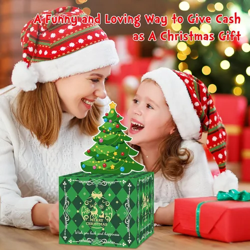 Miniatura 4 de Caja de Dinero de Navidad para Tirar Regalo en Efectivo, Soporte Sorpresa de Dinero en Efectivo para Niños y Adultos, Caja de Dinero Navideña