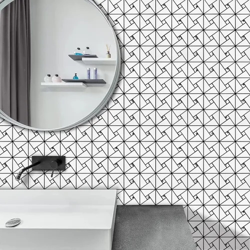 Miniatura 3 de Vamos Tile Azulejo de protección contra salpicaduras para despegar y pegar, azulejos de PVC blanco puro para salpicaduras de cocina y baño, molino