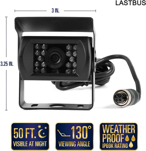 Miniatura 4 de Cámara de respaldo, cámara de marcha atrás, cámara de visión nocturna impermeable de gran ángulo de visión trasera con conector GX12-4 de 4 pines