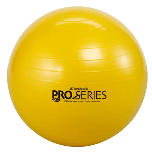 THERABAND Pro Series Pelota de Ejercicio, Entrenador de Estabilidad Amarillo de 18 pulgadas para Usuarios de 4'7"–5', Pelota Anti-Explosión de Yoga