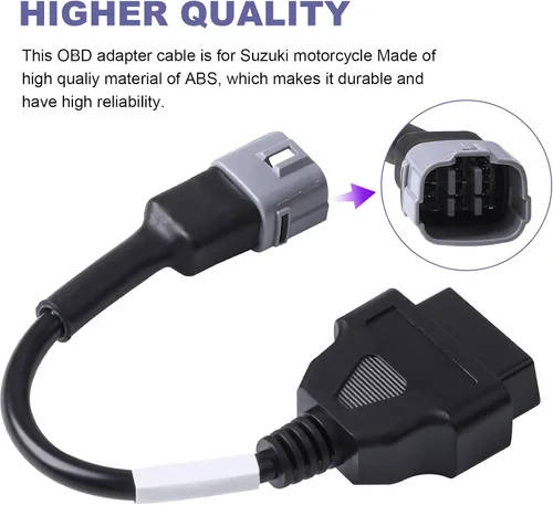 Miniatura 2 de Cable adaptador de 6 pines a 16 pines OBD2 diagnóstico de fallas del motor y detector para motocicletas Su-zu-ki Adaptador OBD compatible