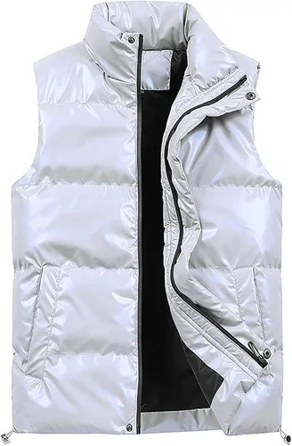 Miniatura 2 de SJWCLYS Chaleco de invierno para hombre, chaleco de invierno para exteriores, ropa de exterior, extraíble, acolchado, sin mangas, con capucha