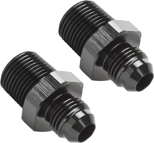 Miniatura 51 de 3AN macho Flare a 1/4 NPT tubo macho 90 grados codo adaptador unión aluminio negro