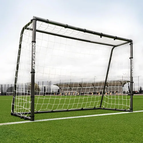 QUICKPLAY GS Porterías de Fútbol - Portería de Fútbol de Acero Galvanizado Súper Duradera [5 Tamaños] Tamaños Reglamentarios, Red Profunda, Movible