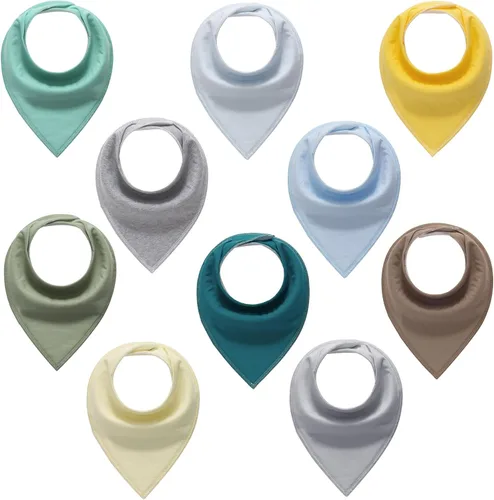 Miniatura 10 de Little Tots - Baberos de algodón unisex para bebés y niños, paquete de 8/10 baberos suaves y absorbentes