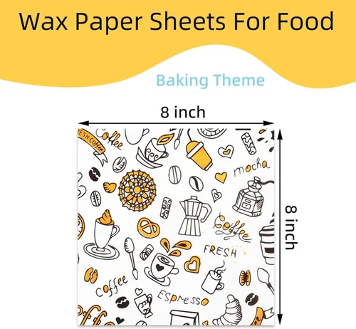 Miniatura 2 de 300 hojas de papel de delicatessen de 8 x 8 pulgadas, hojas de papel encerado para alimentos, papel de envoltura de sándwich resistente a la grasa