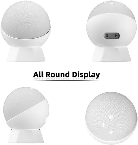 Miniatura 4 de Silicone Desktop Holder for Alexa for Echo Dot 5th & 4th Generation, Speaker Mount Base for Echo Dot 5/4, Black or White(White)