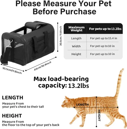 Miniatura 2 de FluffyDream Transportador de viaje para mascotas, bolsa portátil de lados suaves para gatos, perros pequeños, gatitos o cachorros de 17 libras
