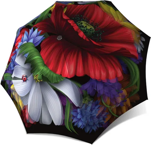 Miniatura 7 de Paraguas de amapolas rojas para mujer Brand Fancy Brolly Auto Open Close Paraguas elegante floral de moda Paraguas compacto automático hermoso