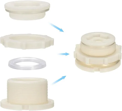 Miniatura 4 de Adaptador de conector de tanque de agua de plástico ABS de 1 pulgada, adaptador de conector de tanque de agua con tapones para barril de lluvia al