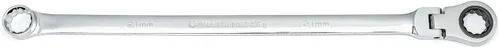 GEARWRENCH Juego de llaves de trinquete de doble caja GearBox de 12 puntas XL con cabeza flexible, 21mm - 86021, Negro