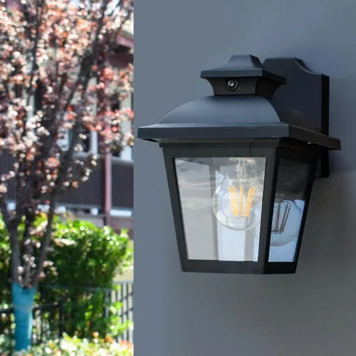 Miniatura 7 de FUDESY Farol de Pared Exterior de Anochecer a Amanecer, Luz de Porche con Sensor Exterior Montaje en Pared con Bombilla LED, Iluminación de Aplique