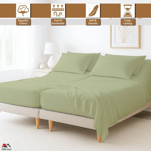 Miniatura 38 de ARlinen Juego de sábanas divididas tamaño Queen, 5 piezas, 100% algodón egipcio para camas ajustables, bolsillo profundo de hasta 16 pulgadas, juego