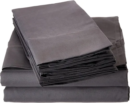 Miniatura 4 de Amrapur Overseas Juego de sábanas de microfibra Nanotex Cool Comfort de 4 piezas de 4.23 oz/m² (gris, individual)