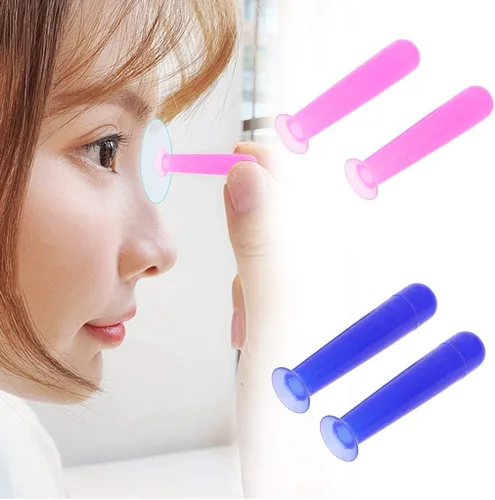 Miniatura 3 de Jowxsx 2 unids azul práctico lentes de contacto de silicona pequeñas ventosas Stick RGP Inserter Remover lentes de contacto casos accesorios