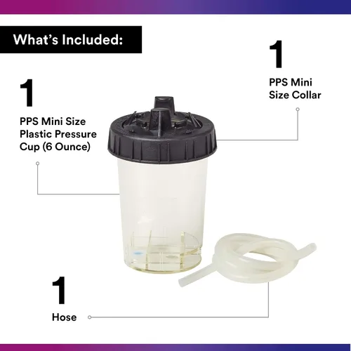 Miniatura 2 de 3M PPS (serie original) H/O taza de presión con manguera de aire, 16121, Mini, 6 onzas, uso con pistola de pulverización 3M Accuspray HGP