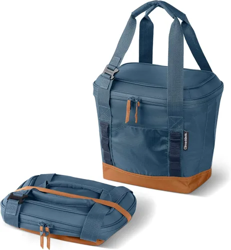 Miniatura 11 de CleverMade - Bolsa enfriadora aislada plegable – Enfriador suave a prueba de fugas para 30 latas para playa, viaje, automóvil – Correa para hombro