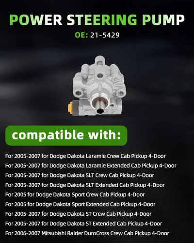 Miniatura 2 de SCITOO Bomba de dirección asistida compatible con Dodge Dakota 2005, 2006, 2007, 2006-2007 para Mitsubishi Raider, kit de bomba de dirección