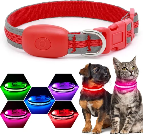 Miniatura 14 de Collar de perro LED, collar de perro con luz USB recargable, luces de perro más brillantes para caminar por la noche, collar de perro ajustable