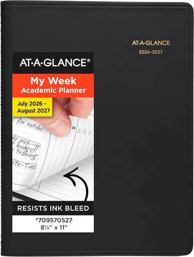 Miniatura 11 de AT-A-GLANCE - Agenda 2025-2026 académica, semanal, libro de citas de 15 minutos, 8-1/4 x 11 pulgadas, grande, cubierta flexible, color negro
