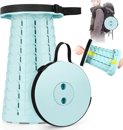 Miniatura 9 de Qiguet Taburete plegable, silla plegable, silla portátil mejorada con capacidad de carga de 400 libras, taburete portátil para camping, pesca
