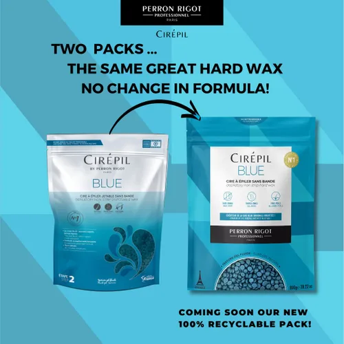Miniatura 2 de Cirepil - Azul - Bolsa de 28.22 oz / 800g de Perlas de Cera Dura - Cera para Cara y Cuerpo, Sin Fragancia y Sin Tira Necesaria - Perfecta para Piel