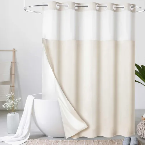 Miniatura 9 de WELTRXE Cortina de ducha bohemia, moderna cortina de ducha con borlas, decoración rústica de baño, tela resistente repelente al agua con gancho