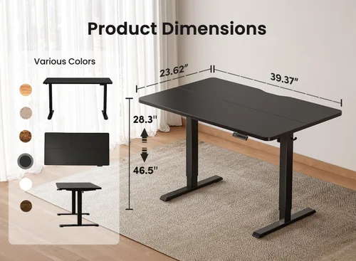 Miniatura 2 de BANTI Escritorio de pie de 40 × 24 pulgadas, ergonómico, altura eléctrica ajustable, para sentarse y ponerse de pie, escritorio de oficina