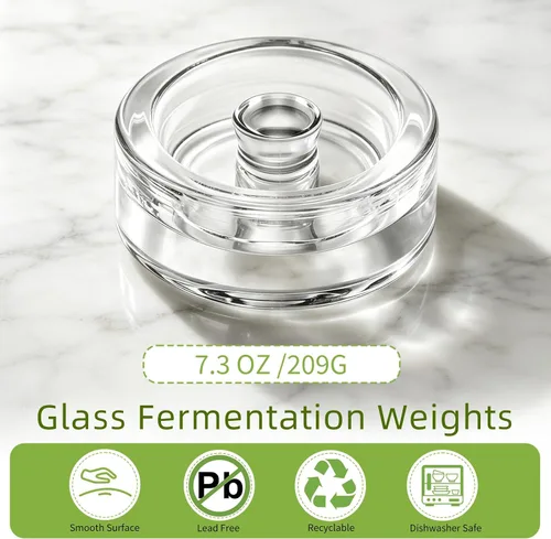 Miniatura 3 de Nexboraque Paquete de 9 pesos de fermentación de vidrio, pesos de fermentación de fácil agarre, pesos de conservas y peso de vidrio de decapado