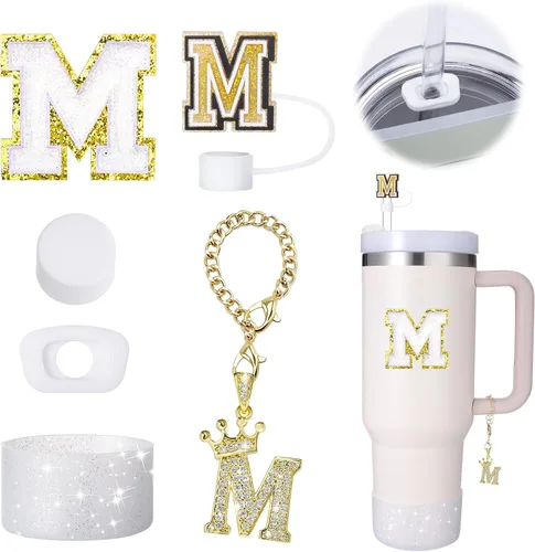 Miniatura 16 de Mity Rain Set de 6 piezas de accesorios para taza para Stanley de 30 oz y 40 oz con asa, tapa para pajita, dije con iniciales de taza, bota