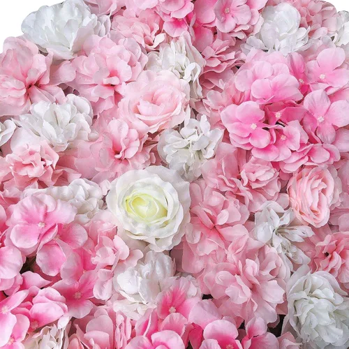 Miniatura 9 de OUKANING Paquete de 6 paneles de pared de flores de seda con rosas de seda, telón de fondo de pared de flores artificiales para interiores